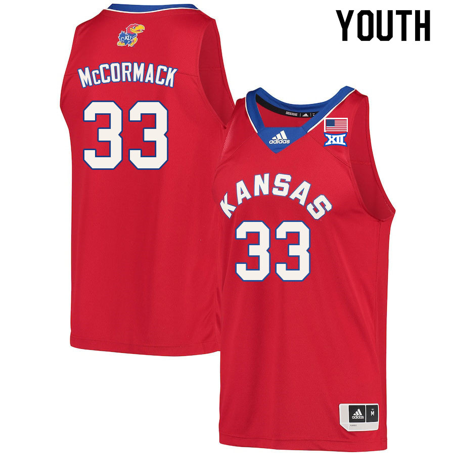 Youth #33 David McCormack Kansas Jayhawks College Basketball Jerseys Sale-Red